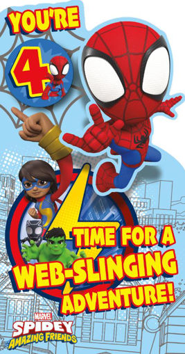 Picture of YOURE 4 SPIDEY BIRTDAY CARD WITH BADGE